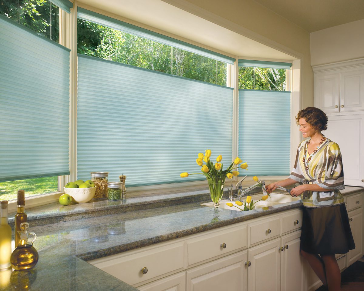 Duette® Honeycomb Shades with Literise in Kitchen