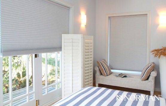 Portrait™ Cordless Honeycomb Cellular Shades with Continuous Cord Loop and Single Cell Room Darkening Fabric