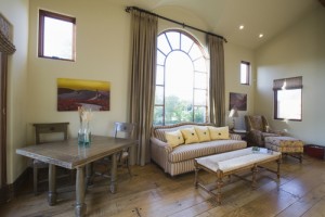 Arched Window Panels in Living Room