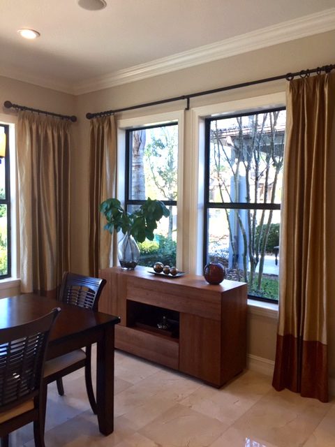 Pinch Pleat Drapes in Dining Room