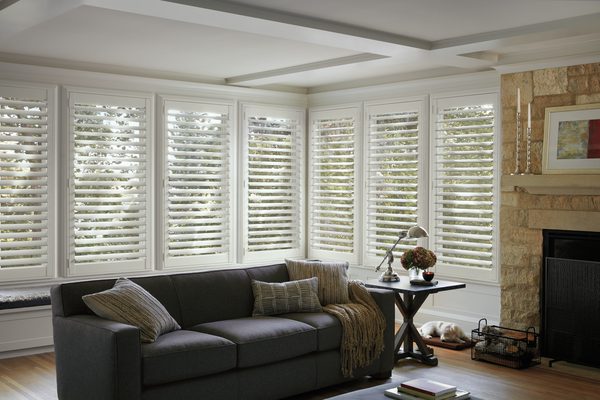 Louvered Shutters in Family Room