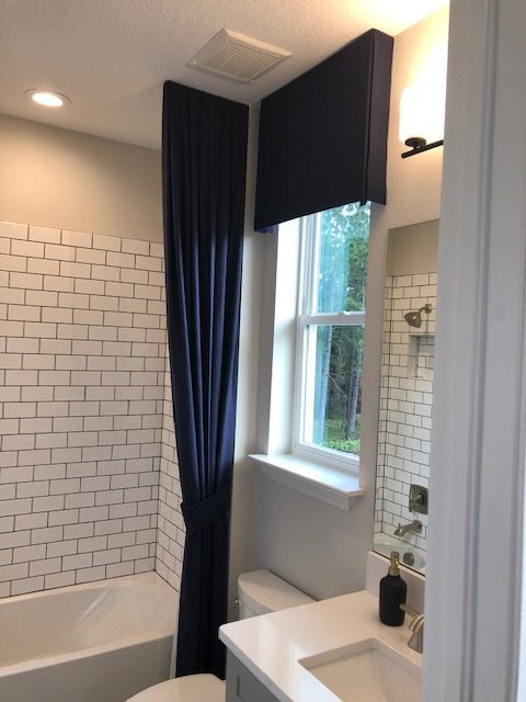 Valance and Panel in Bathroom