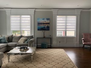 Alta Banded Dual Shades in Living Room