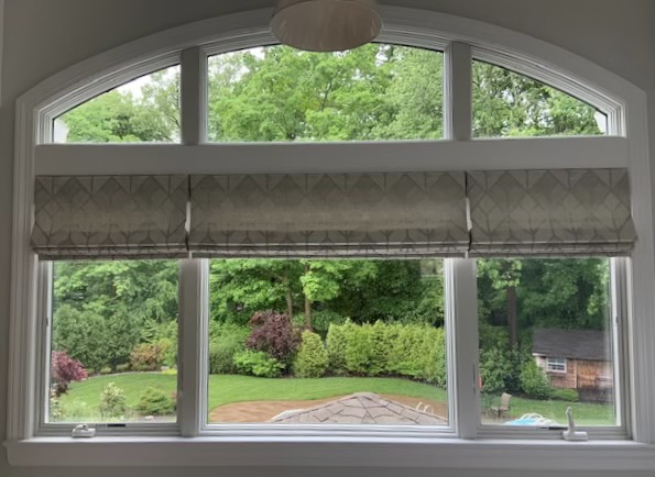 Remote Control Flat Roman Shades in Master Bedroom