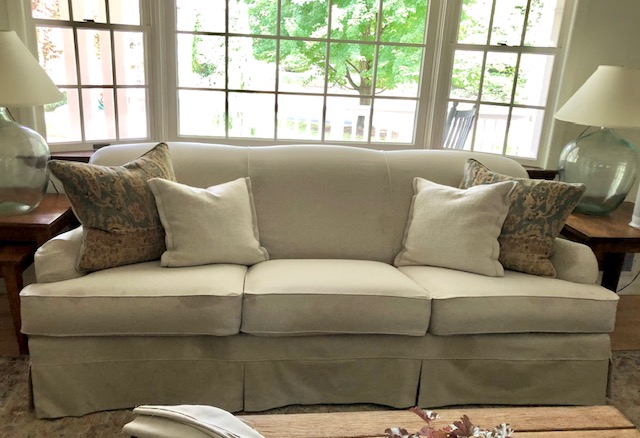 Linen Blend Fabric Slipcover for Living Room Sofa
